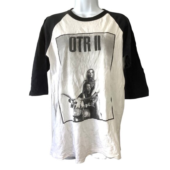 Jay Z Beyonce On The Run OTR II Rap Concert Tee M Raglan Sleeve T-Shirt 2018 - Picture 2 of 7